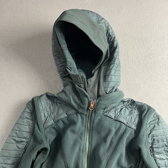 Lululemon Jacket And Womens 4 Green Fleecy Keen Quilted Full Zip Hooded - Picture 2 of 7